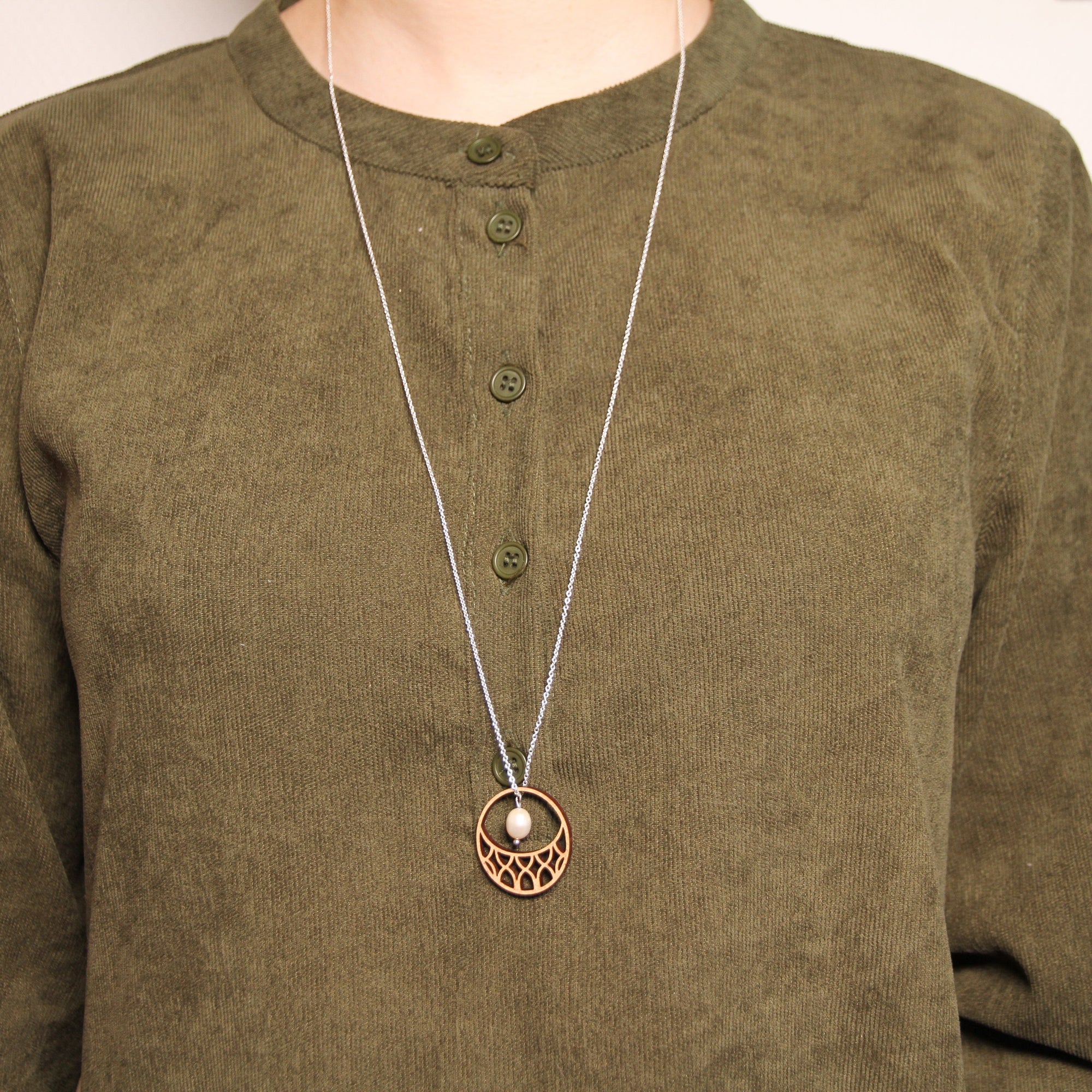 DIBB Design Halskæde Mia Halskæde Mia - Sølv halskæde | Bæredygtige træ smykker | Håndlavet design 