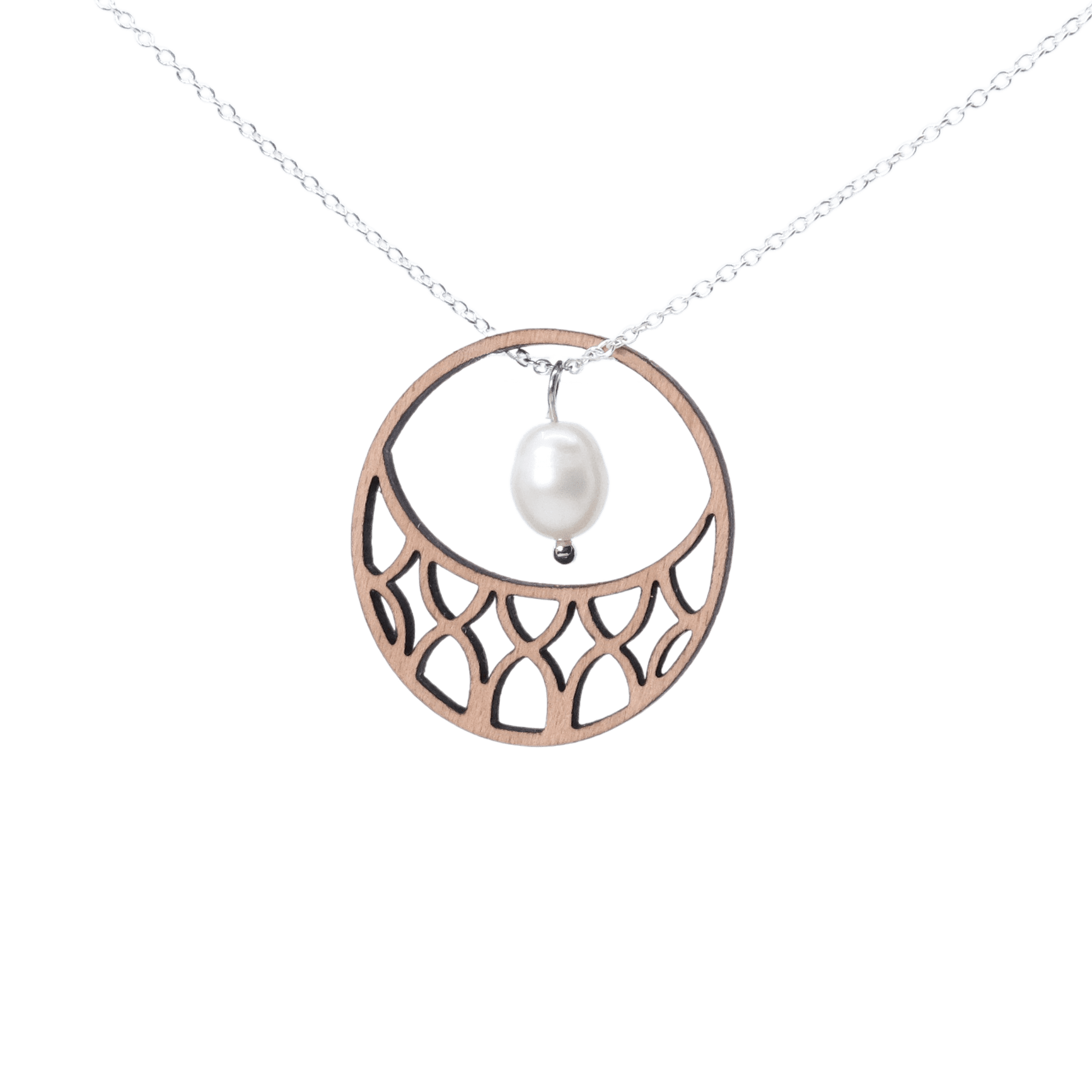 DIBB Design Halskæde Sølv Mia Halskæde Mia - Sølv halskæde | Bæredygtige træ smykker | Håndlavet design 