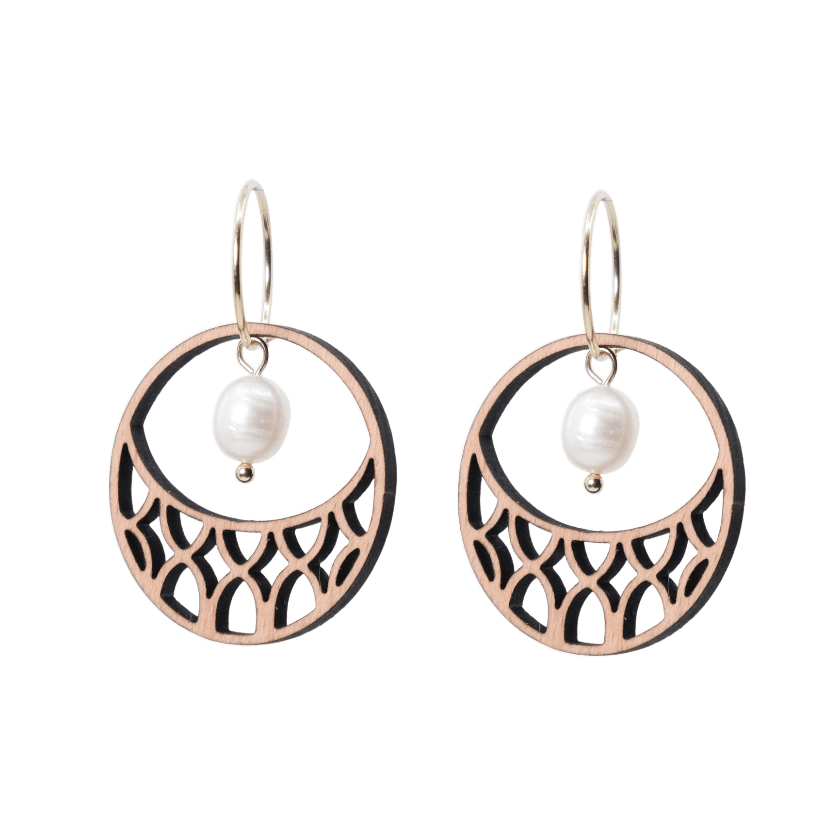 DIBB Design Øreringe Forgyldt sølv Mia Øreringe Mia - Sølv øreringe | Bæredygtige træ smykker | Håndlavet design 