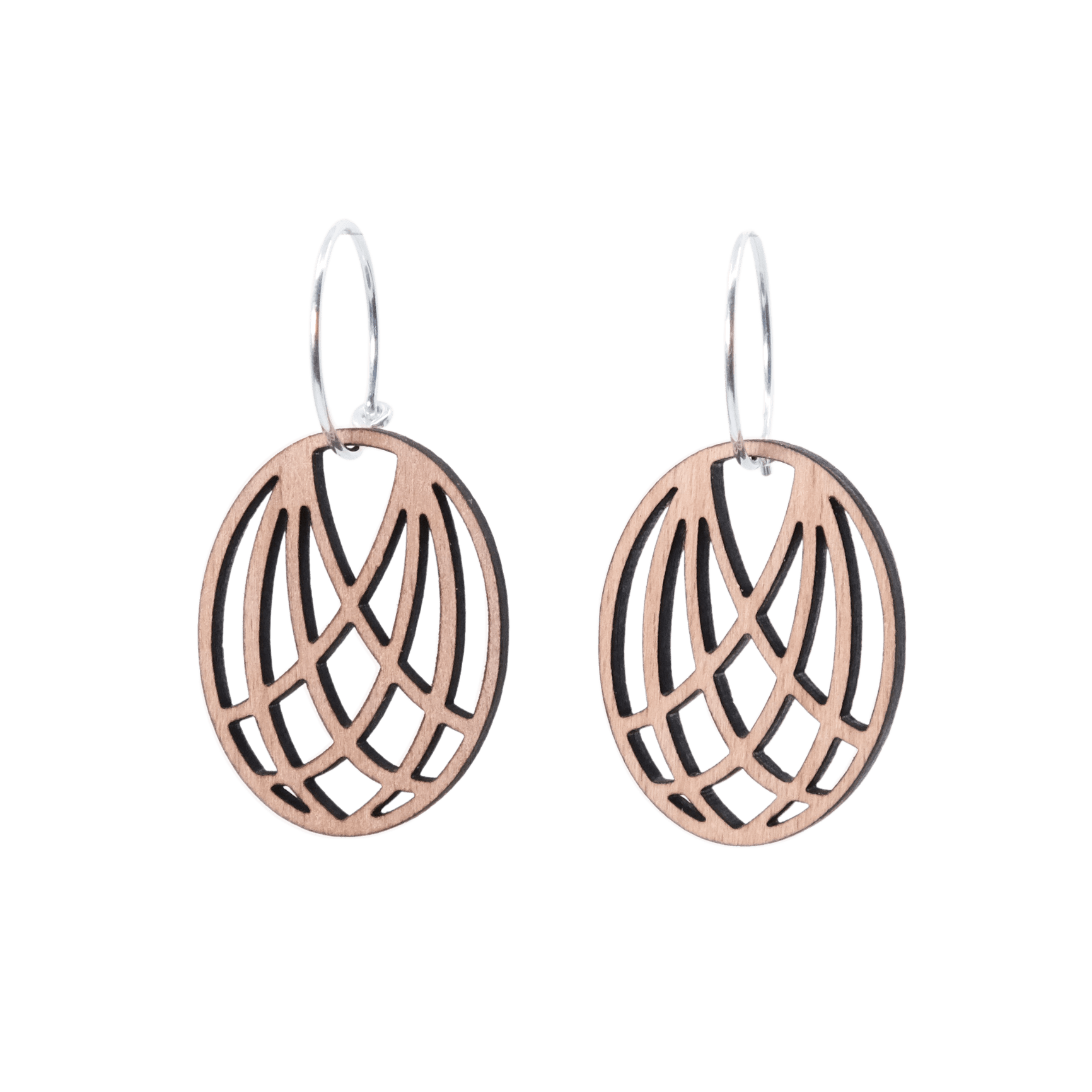 DIBB Design Øreringe Sølv Nanna Øreringe Nanna - Sølv øreringe | Bæredygtige træ smykker | Håndlavet design 