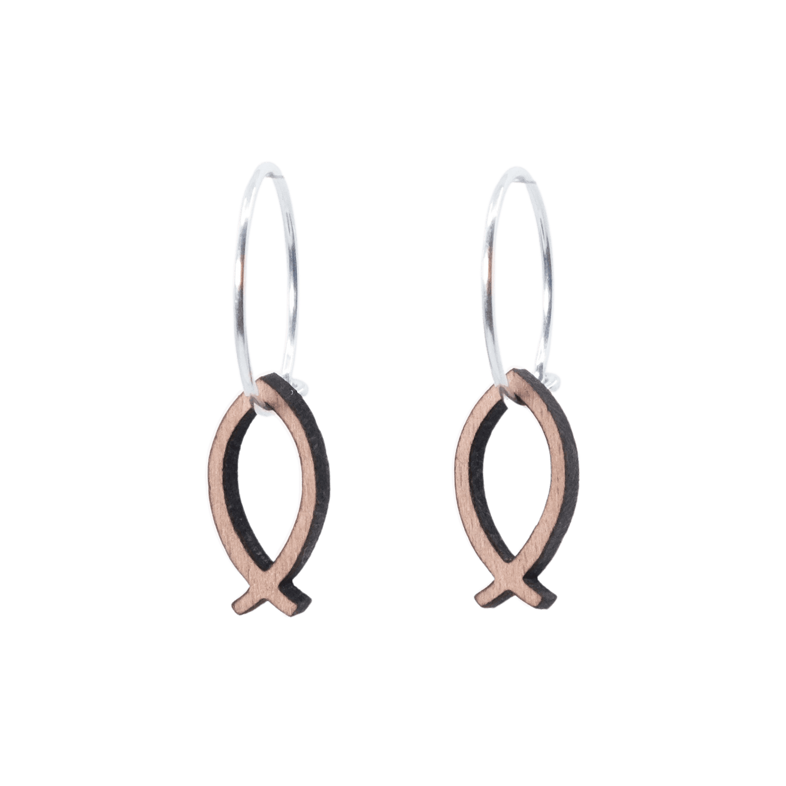 Rakel Øreringe Sølv øreringe | Bæredygtige træ øreringe | Designer træ smykker i sølv | DIBB Design