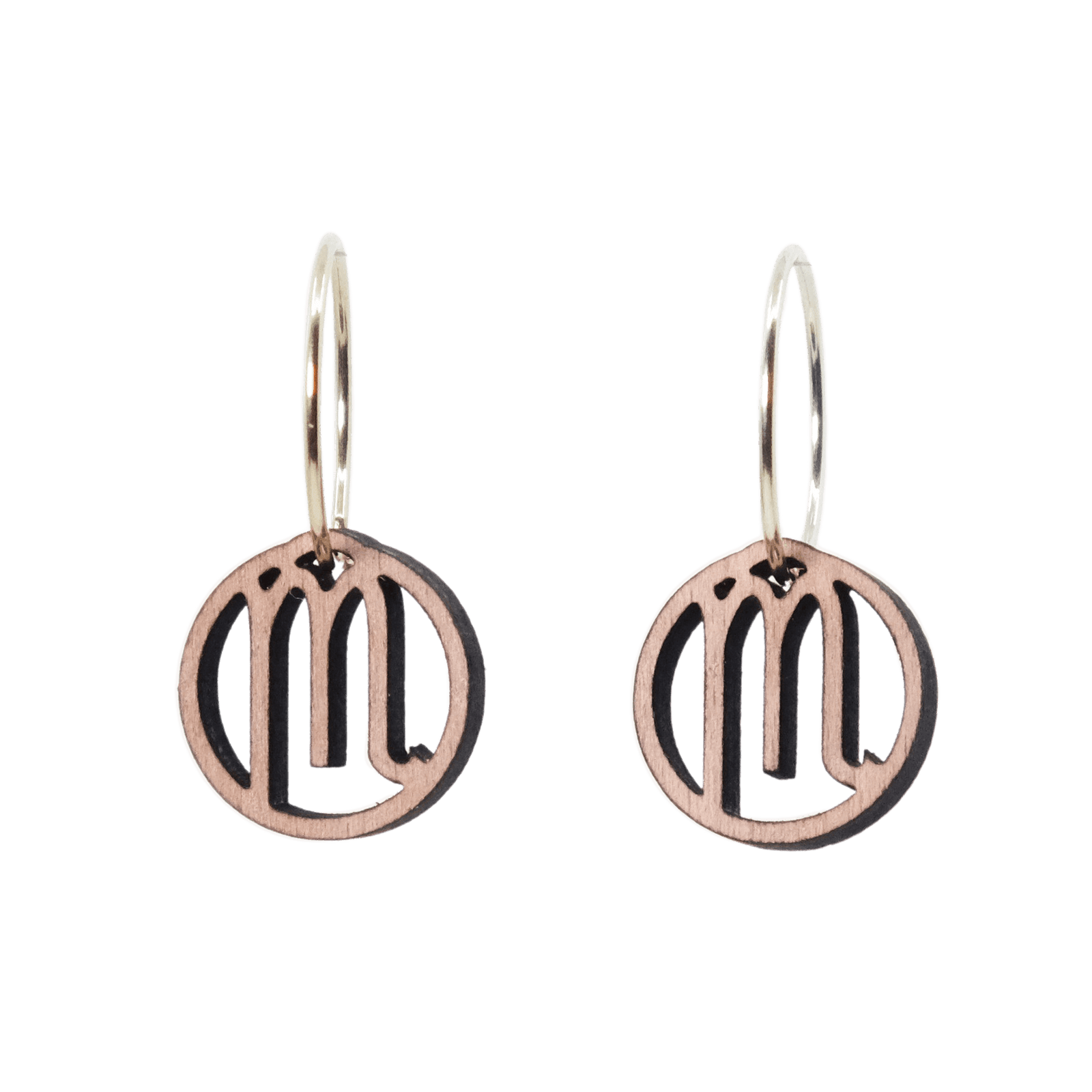 Skorpionen Øreringe Sølv øreringe | Bæredygtige træ øreringe | Designer træ smykker i sølv | DIBB Design