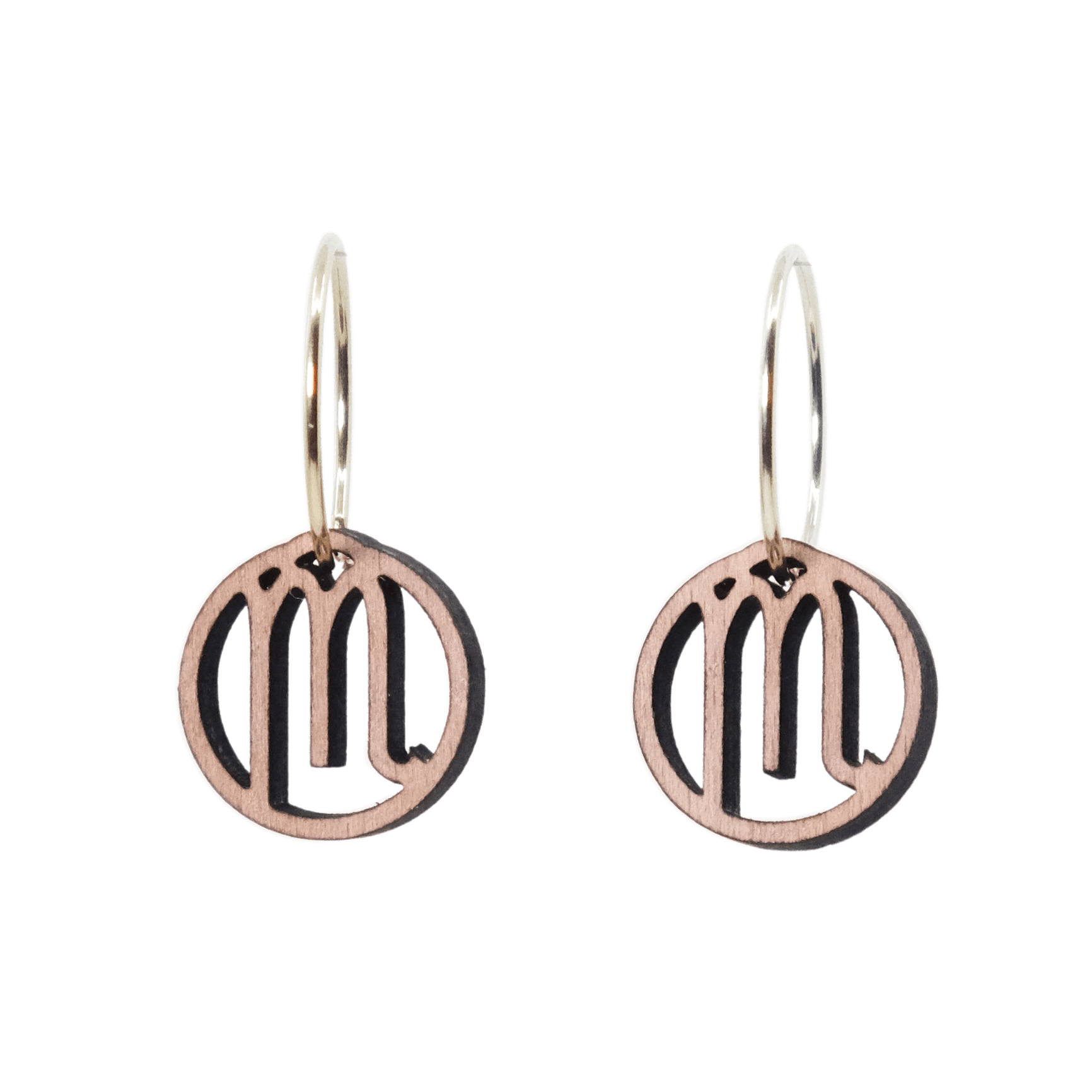 Skorpionen Øreringe Sølv øreringe | Bæredygtige træ øreringe | Designer træ smykker i sølv | DIBB Design