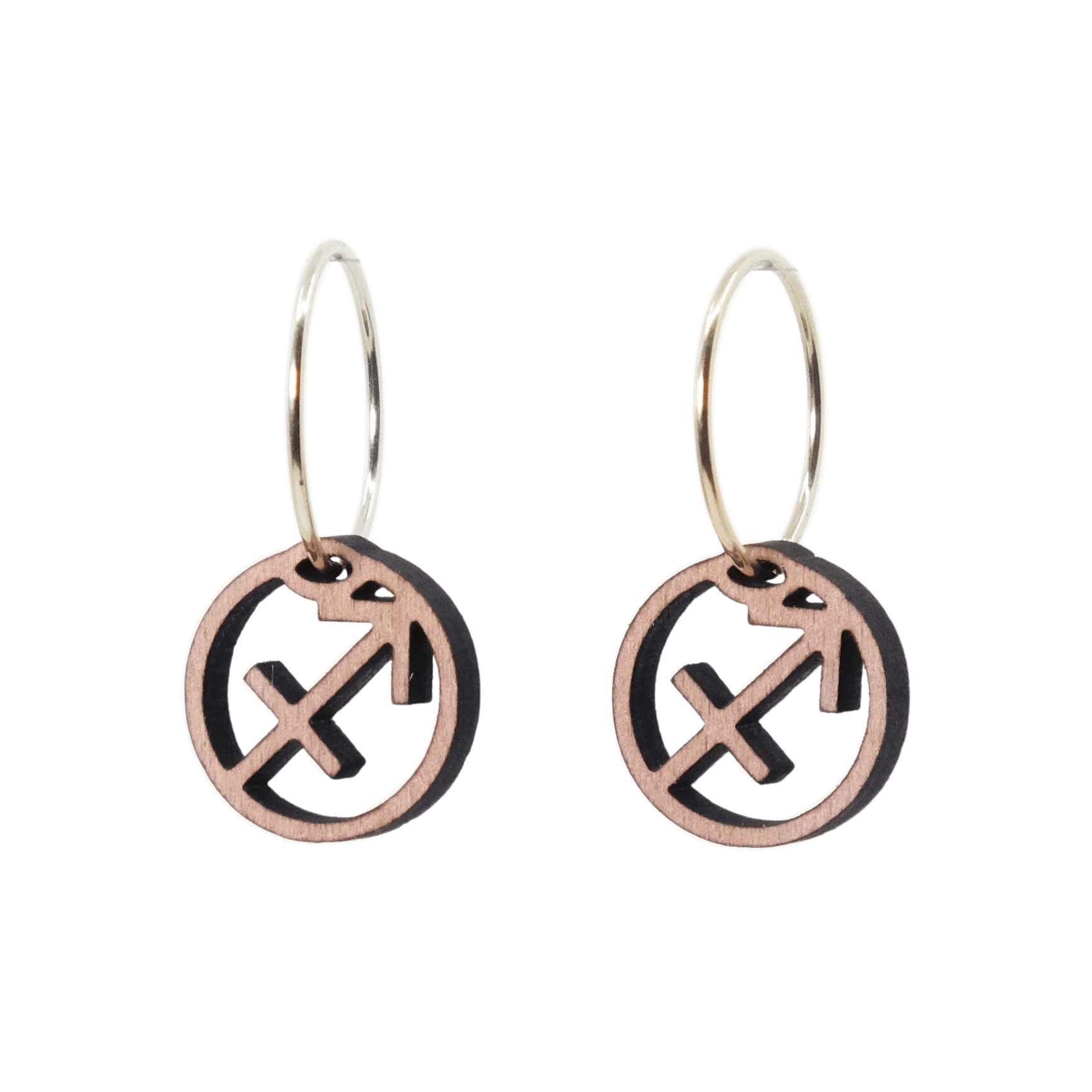 Skytten Øreringe Sølv øreringe | Bæredygtige træ øreringe | Designer træ smykker i sølv | DIBB Design