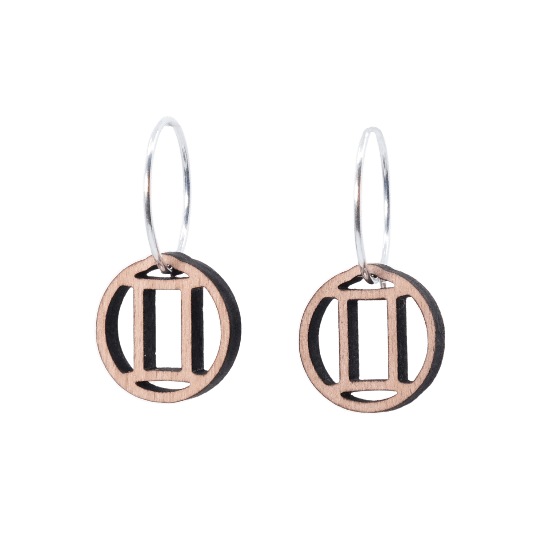 DIBB Design Øreringe Sølv Tvillingen Øreringe Tvillingen - Sølv øreringe | Bæredygtige træ smykker | Stjernetegn