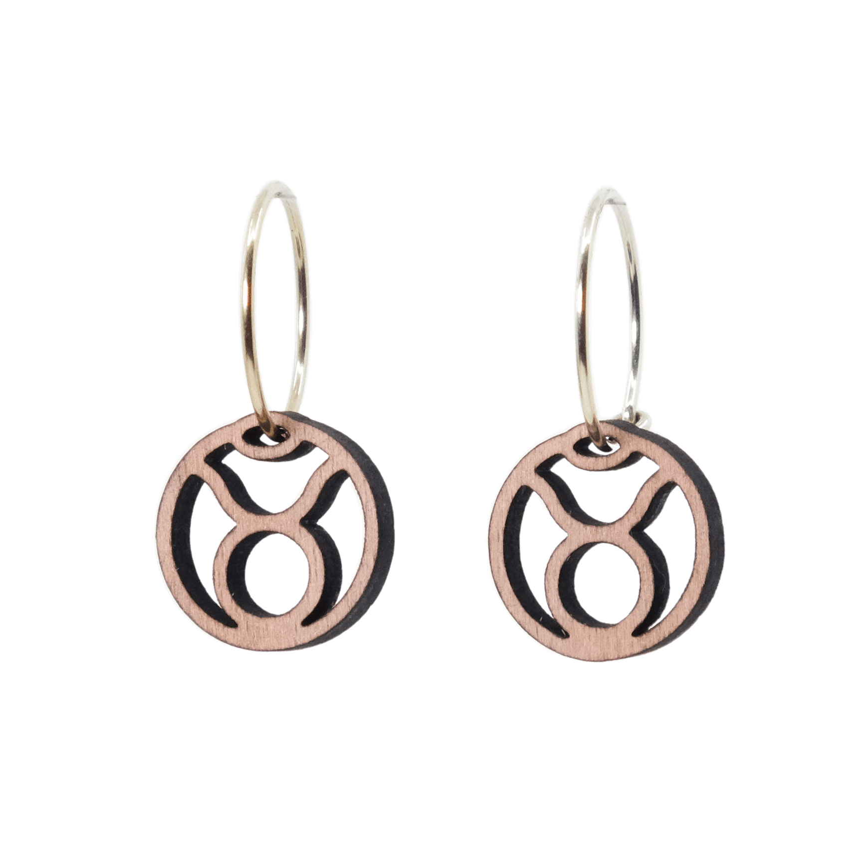 Tyren Øreringe Sølv øreringe | Bæredygtige træ øreringe | Designer træ smykker i sølv | DIBB Design