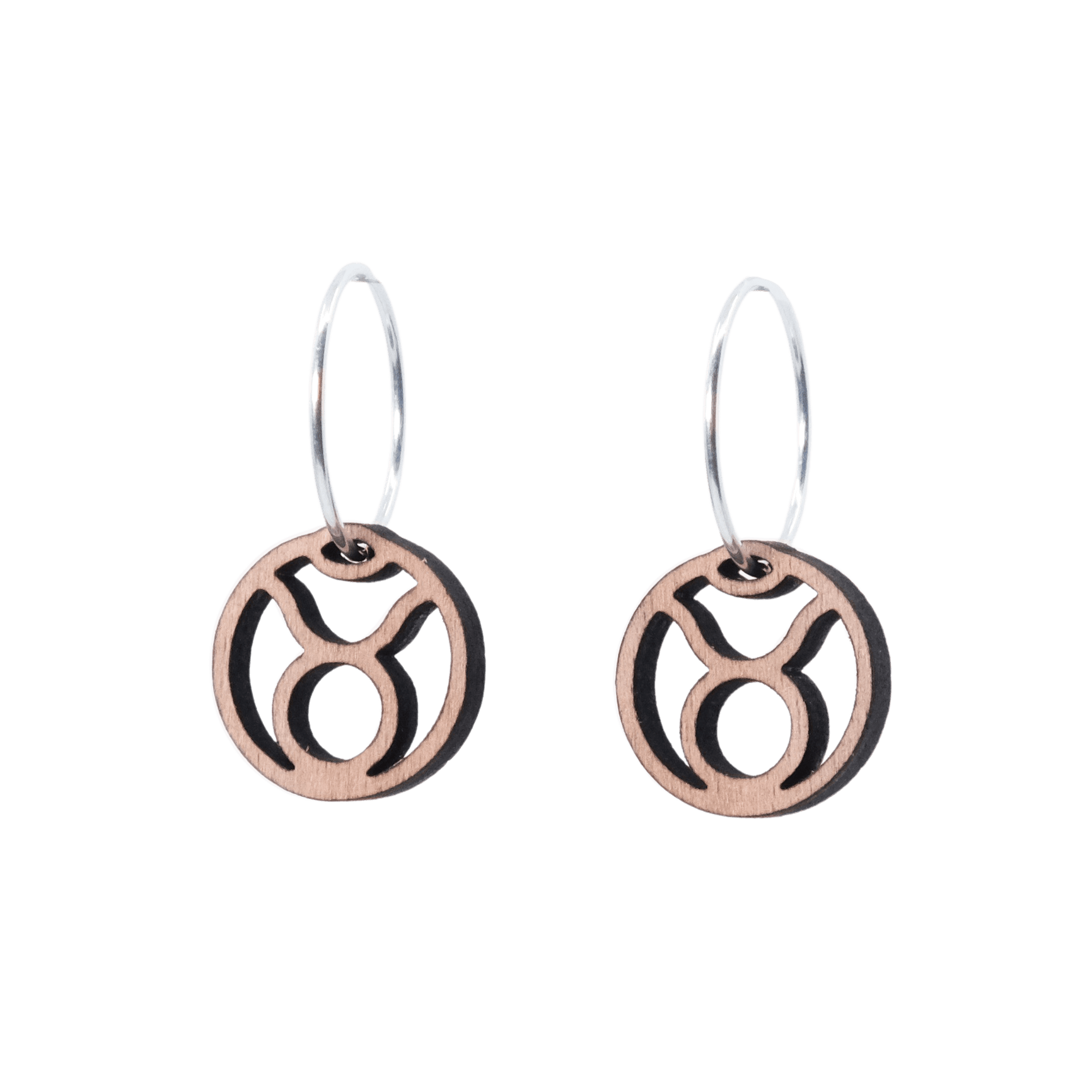 DIBB Design Øreringe Sølv Tyren Øreringe Tyren - Sølv øreringe | Bæredygtige træ smykker | Stjernetegn