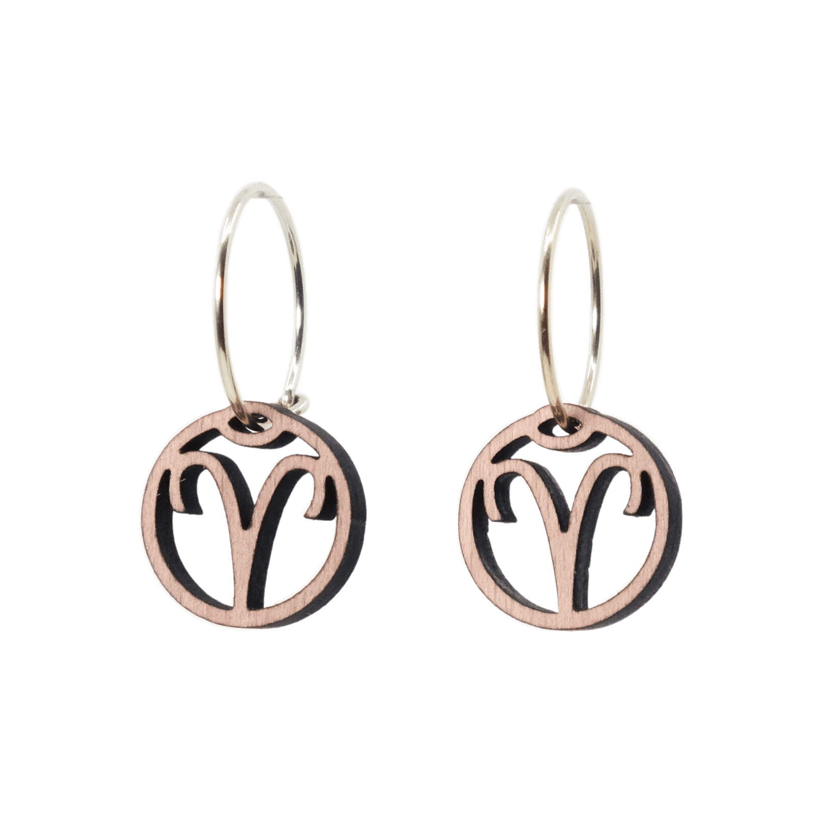 Vædderen Øreringe Sølv øreringe | Bæredygtige træ øreringe | Designer træ smykker i sølv | DIBB Design