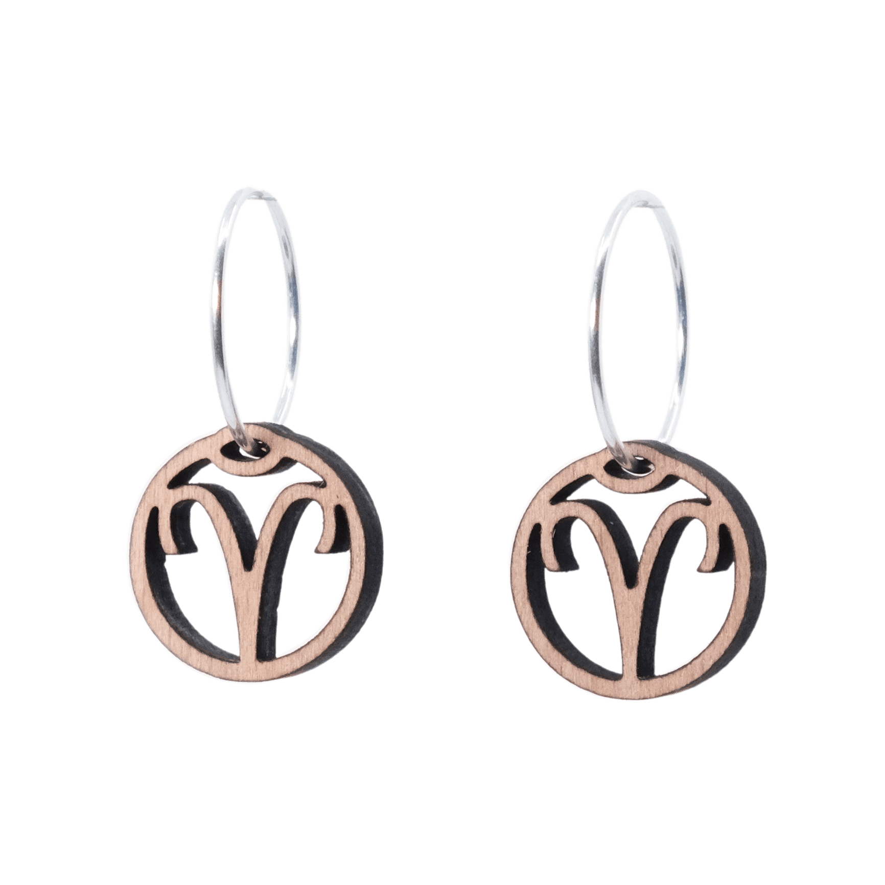 DIBB Design Øreringe Sølv Vædderen Øreringe Vædderen - Sølv øreringe | Bæredygtige træ smykker | Håndlavet design 