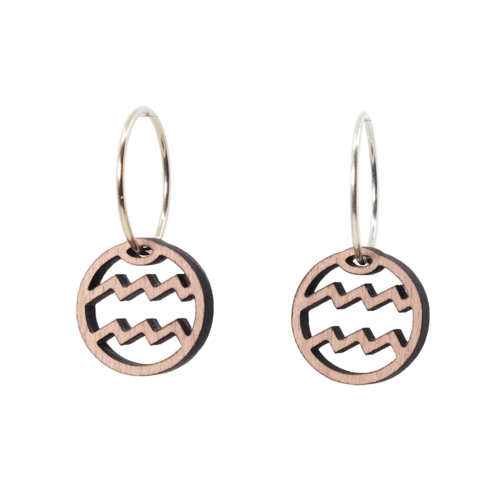 Vandmanden Øreringe Sølv øreringe | Bæredygtige træ øreringe | Designer træ smykker i sølv | DIBB Design