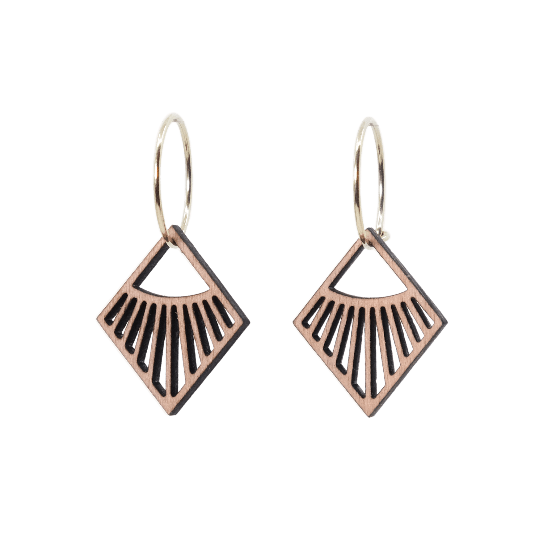 DIBB Design Øreringe Forgyldt sølv Vera Øreringe Vera - Sølv øreringe | Bæredygtige træ smykker | Håndlavet design 