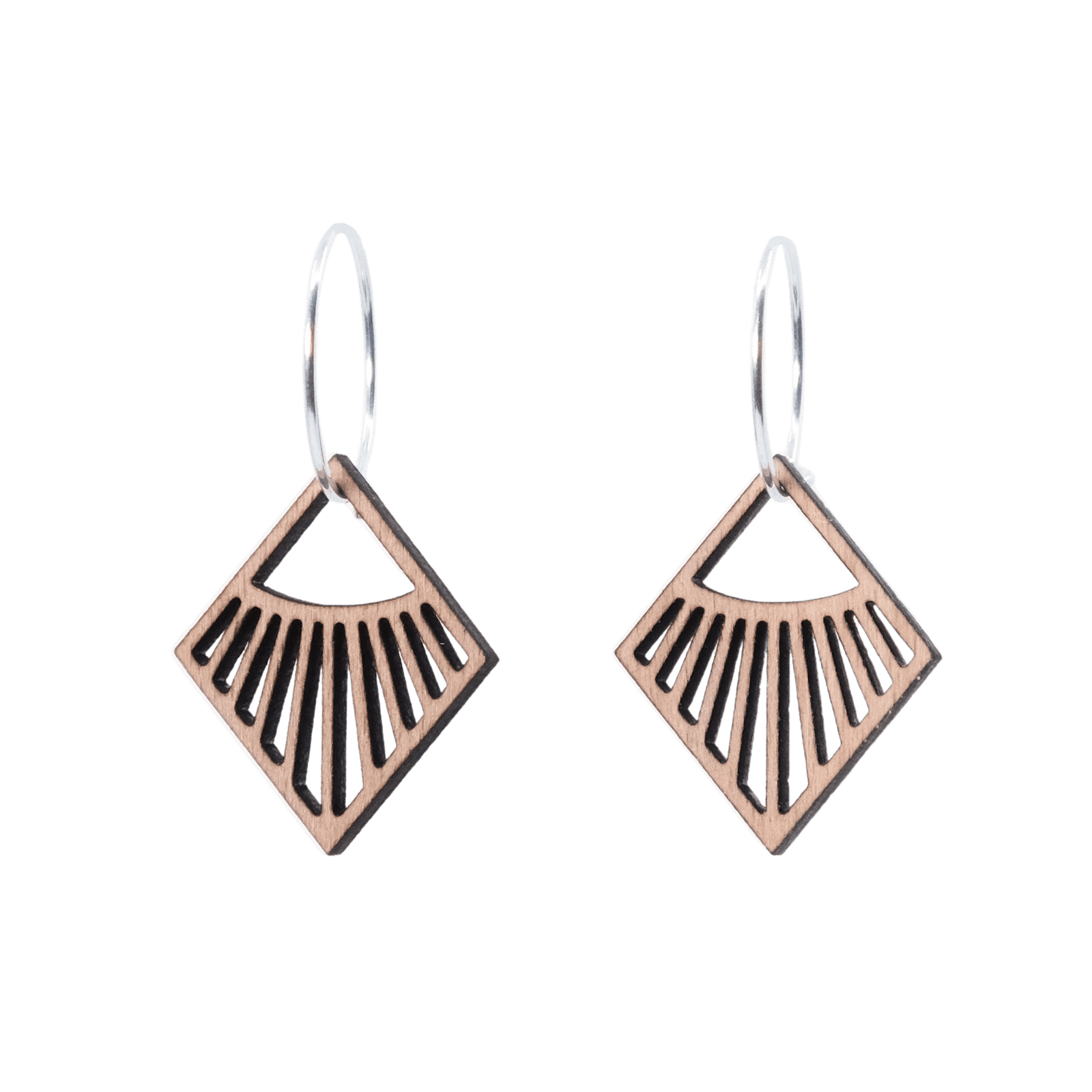 Vera Øreringe Sølv øreringe | Bæredygtige træ øreringe | Designer træ smykker i sølv | DIBB Design