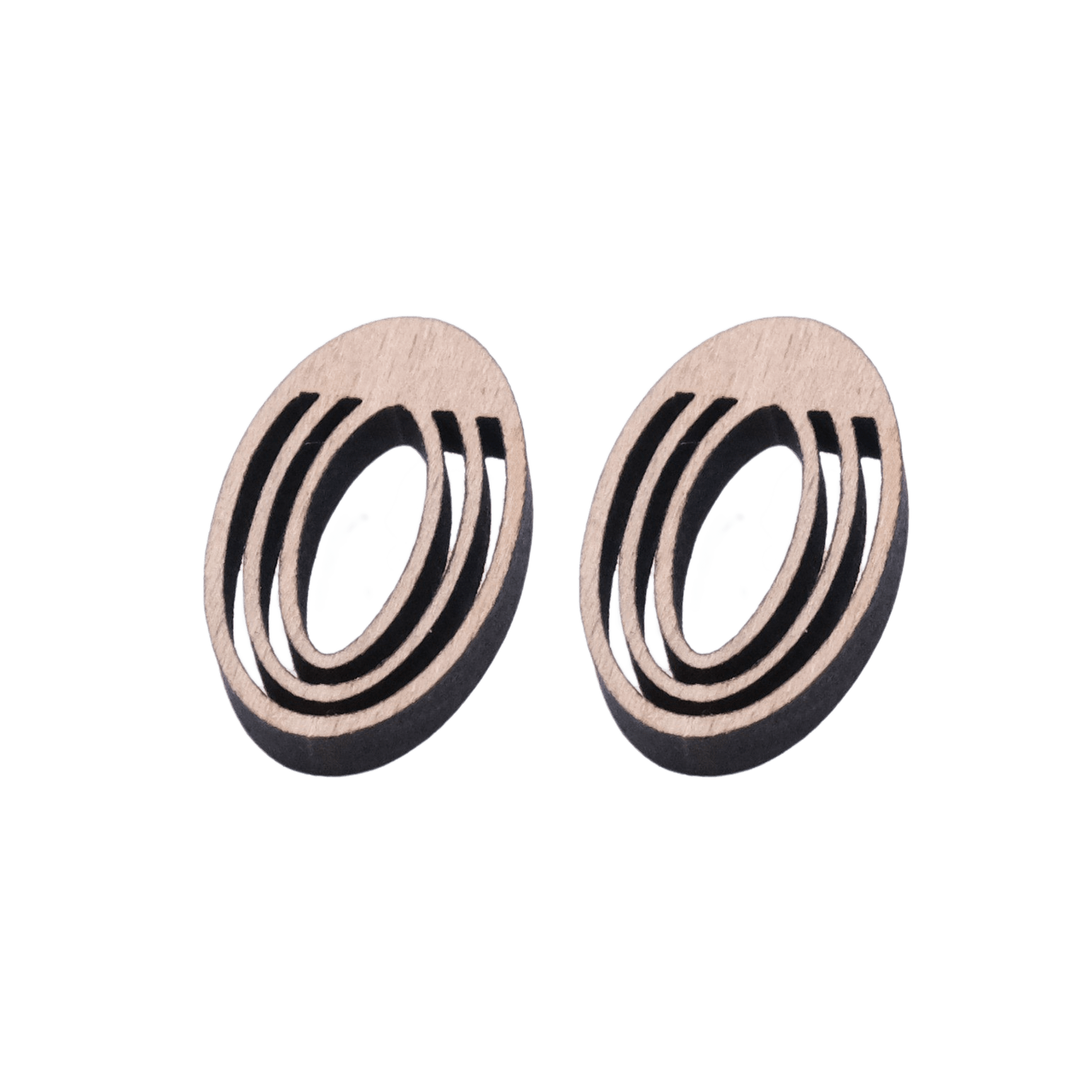 Viola Ørestikker - Sølv Sølv øreringe | Bæredygtige træ øreringe | Designer træ smykker i sølv | DIBB Design