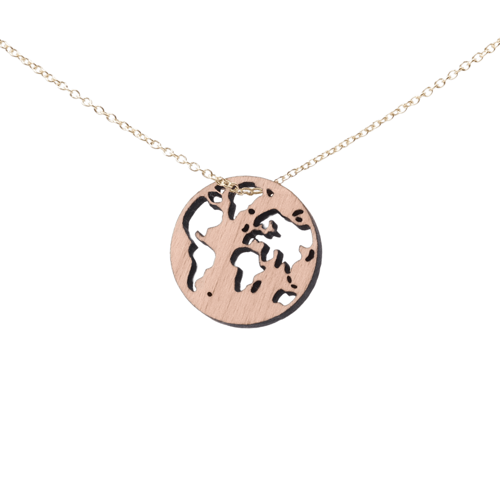 World Halskæde Sølv øreringe | Bæredygtige træ øreringe | Designer træ smykker i sølv | DIBB Design