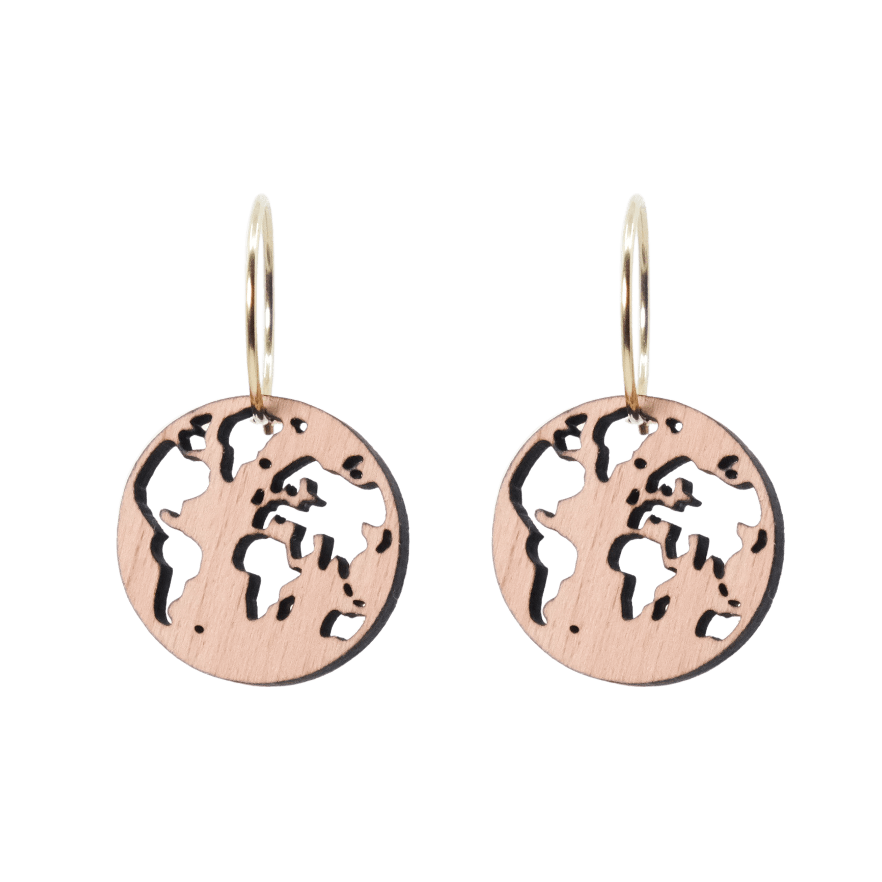 World Øreringe Sølv øreringe | Bæredygtige træ øreringe | Designer træ smykker i sølv | DIBB Design