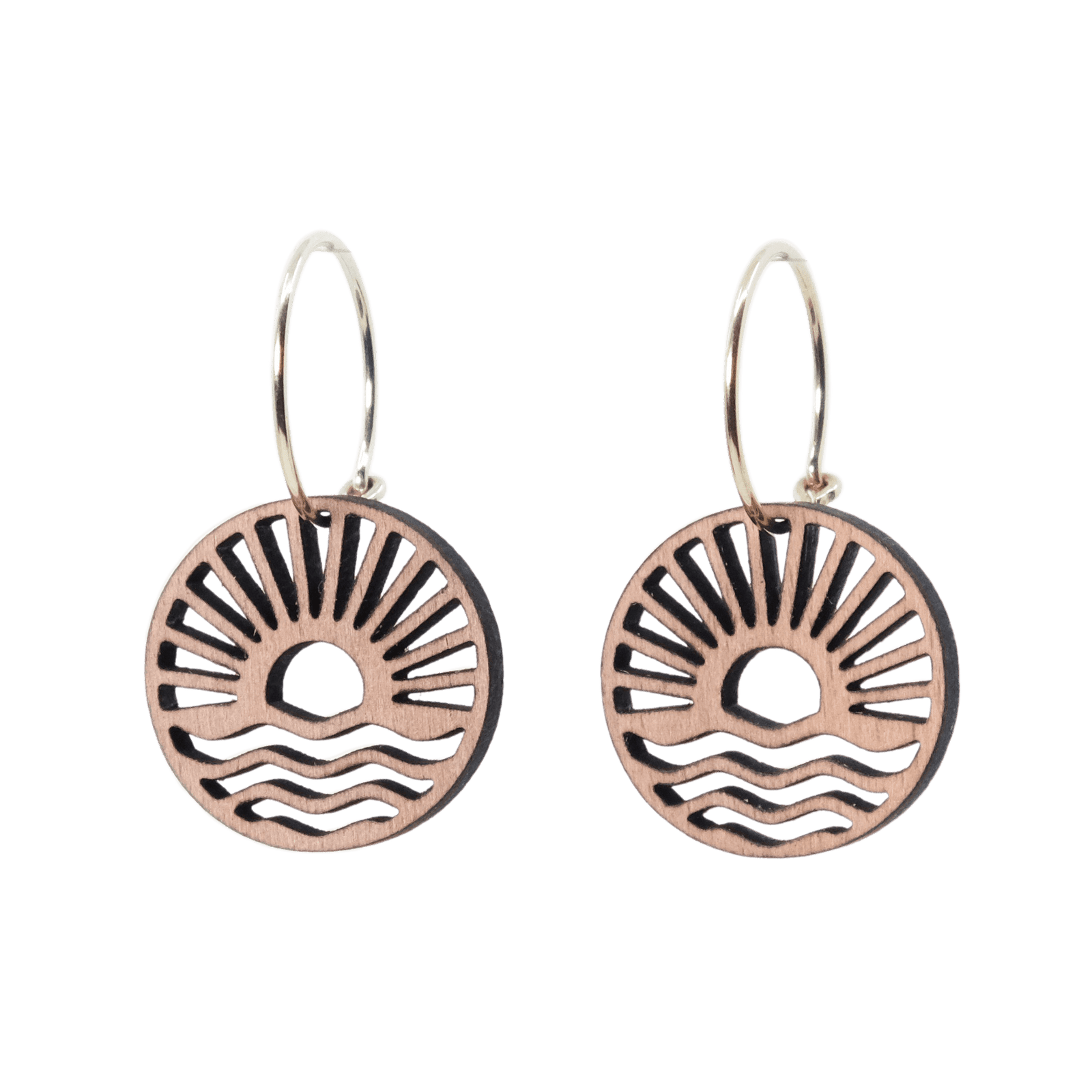 Yvonne Øreringe Sølv øreringe | Bæredygtige træ øreringe | Designer træ smykker i sølv | DIBB Design